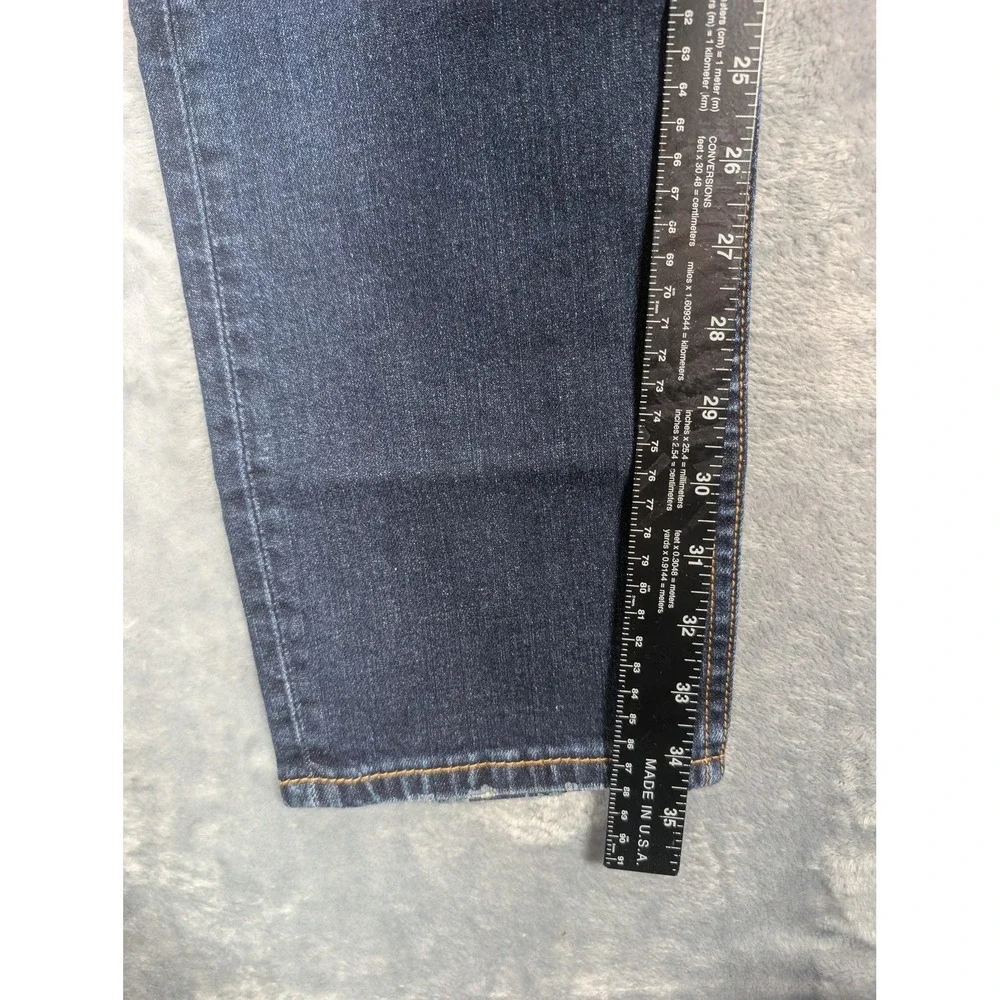 Levis 502 Jeans Mens 32x36 Blue Regular Tapered Leg Stretch Denim Distressed